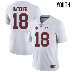 NCAA Youth Alabama Crimson Tide #18 Layne Hatcher Stitched College 2018 Nike Authentic White Football Jersey UG17E66ZR